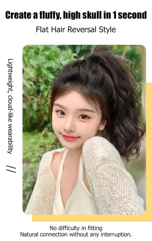Beautiful high ponytail with curly hair