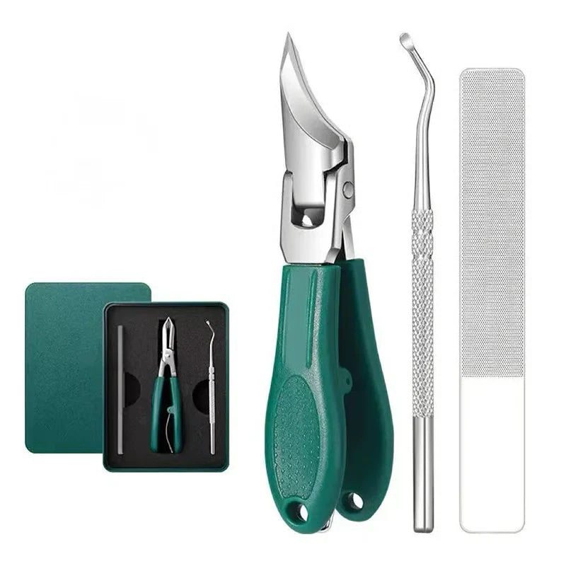 ✂️ Precision Nail Care 3-Piece Set | Curved Blade Prevents Splitting