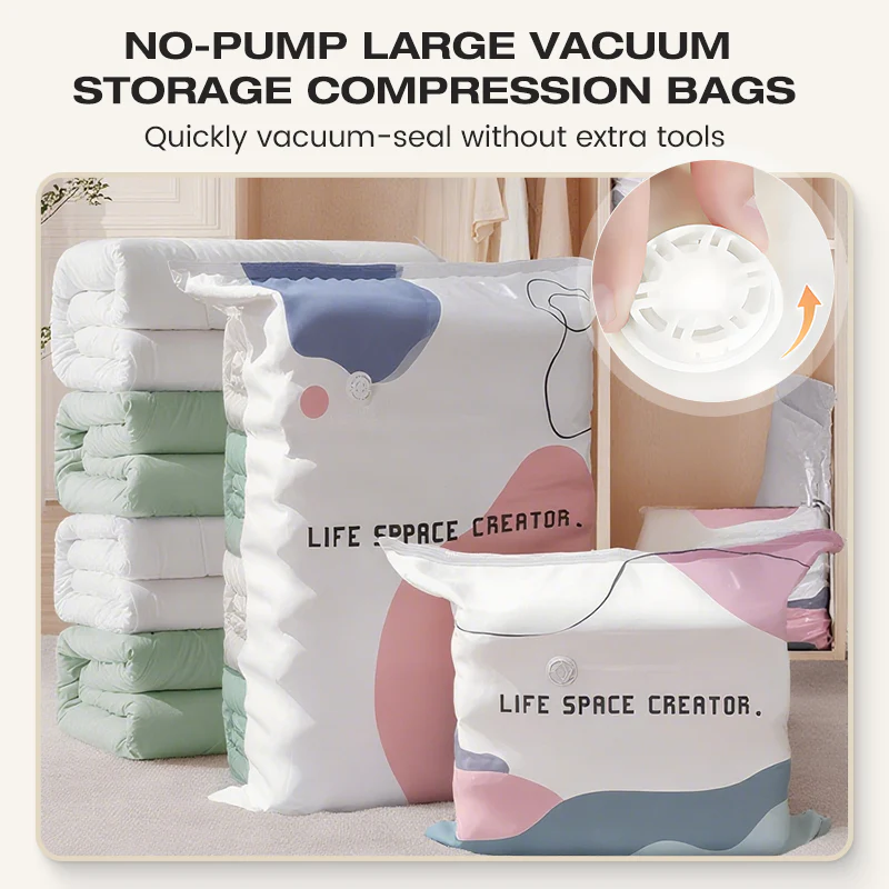 No-Pump 3D Vacuum Storage Bags